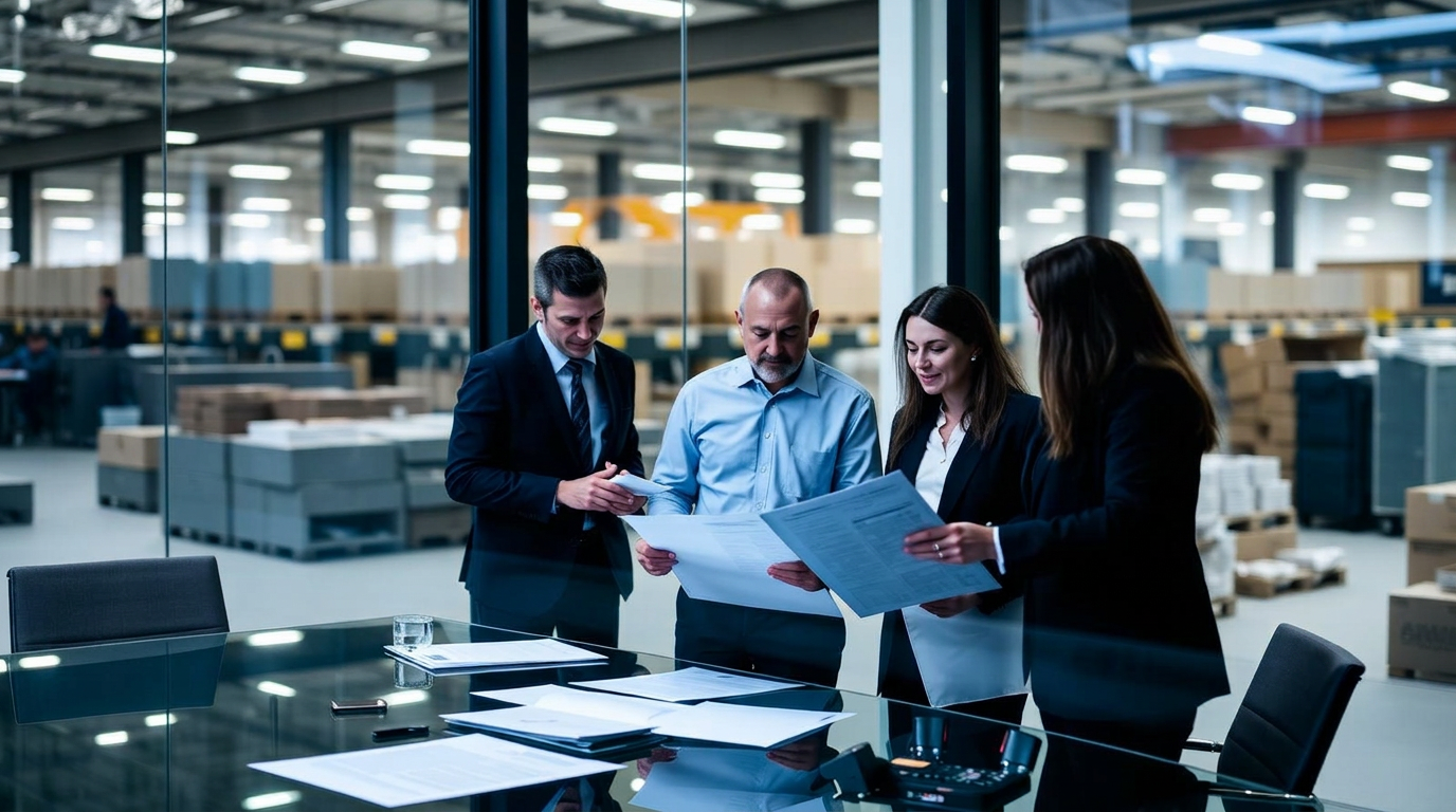 Corporate procurement professional at a desk